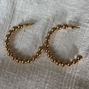 BaubleBar Gold Beaded Hoop Earrings